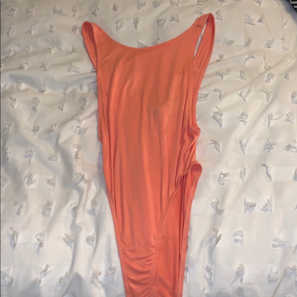 Knit orange bodysuit